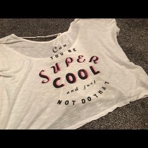 Cute swim cover up crop tee